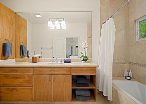Guest bathroom off the twin beds bedroom