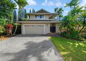 Two car garage and driveway parking