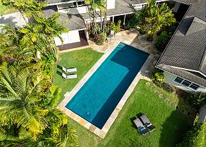 Aerial view of the home