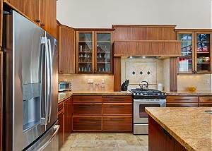 Stainless Steel appliances and custom cabinets