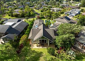 Back aerial view of the home