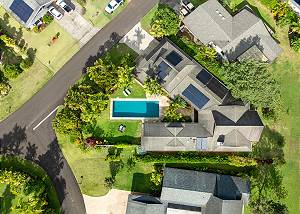 Aerial view of the home