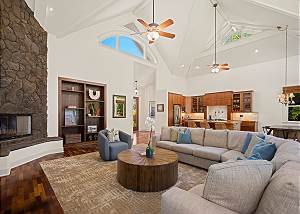 High ceilings and skylights to allow natural light into the home