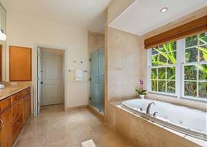 Spacious master bathroom with jacuzzi tub