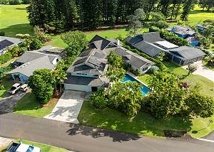 Aerial view of the home