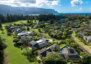 Aerial view of the home