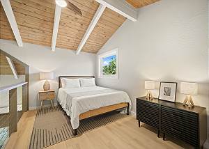 Cozy Queen bed for restful sleep