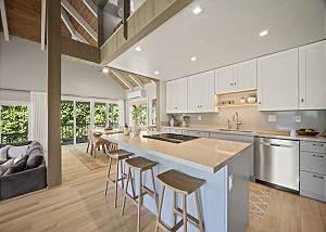 Kitchen, dining and living room flow seamlessly