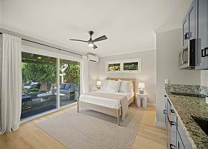 Private Patio Entrance and AC in this Second Guest Bedroom