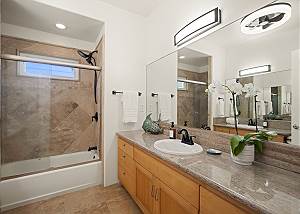 Full size shower and tub