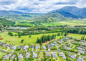 Aerial view of Princeville