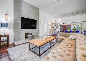 High end furnishings, large flat screen TV