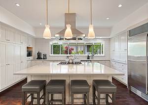 Kitchen island with counter seating