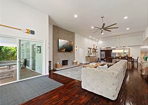 Large plush sofa in the living room 