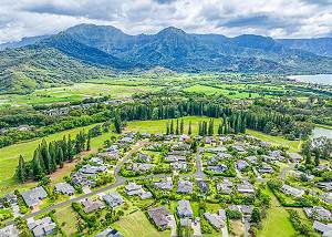 Aerial view of Princeville
