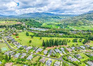 Aerial view of Princeville