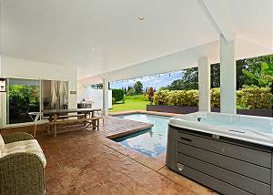 Covered backyard lanai 