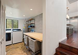 Laundry room with full size washer/dryer