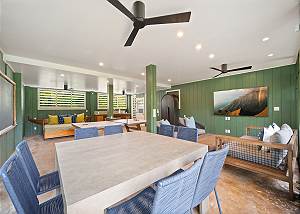 Dining table for 8 in the bonus fun room