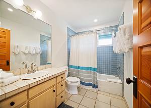 Guest bathroom with a tub