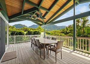 Sit and enjoy the views all day in the upstairs covered lanai
