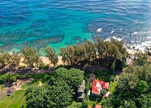 Aerial view just steps to the beach