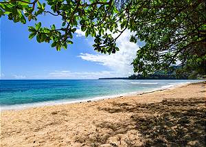 Perfect sandy beach right outside the front door