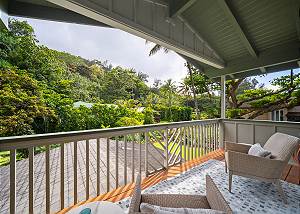 Cozy lanai furniture to relax and watch the stars