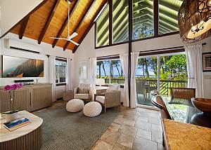 Vaulted ceilings, floor to ceiling windows