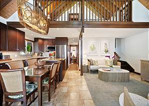 Beautiful wood accents, tile floors and soft colors make this de