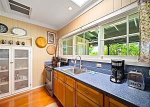 The kitchen space is perfect for cooking