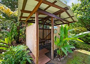 Rinse the beach off in the outdoor shower