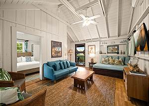 Step into the living room to relax and watch TV