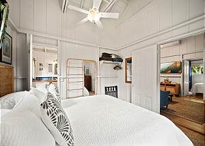 Large opening to the living room makes it feel connected and ope