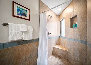 Beautiful stone, tile shower