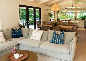 Open view of the living dining kitchen area