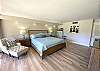 Comfortable King bed in Master Suite. 
Sleeper sofa for 2 in Living Room.
