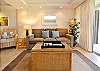 Living Area with Designer Recessed Ceiling