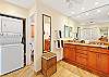 Spacious Master Bathroom with Double Vanity Sinks, Washer Dryer