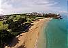Aerial view of the Maui Eldorado’s exclusive beachfront cabana nestled along the golden sands of Ka?anapali Beach.