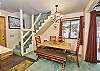 view of dining area and stairs