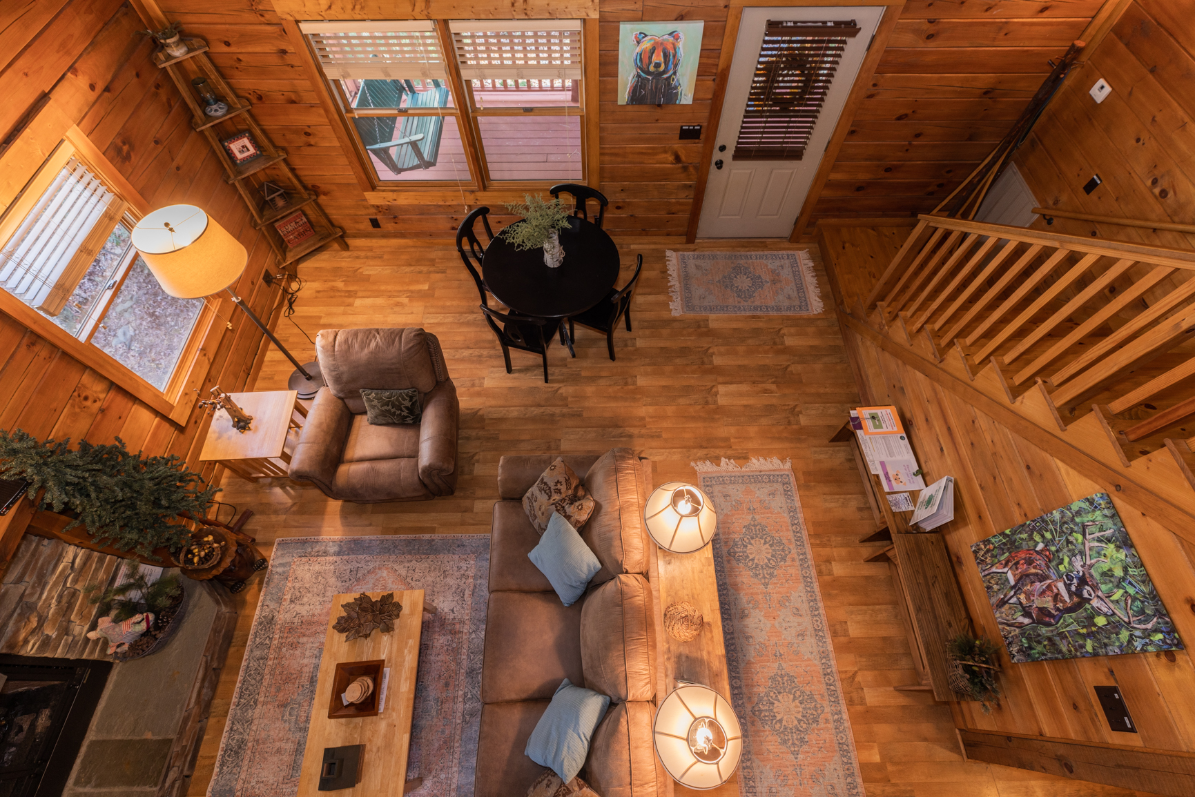 View from loft to main floor