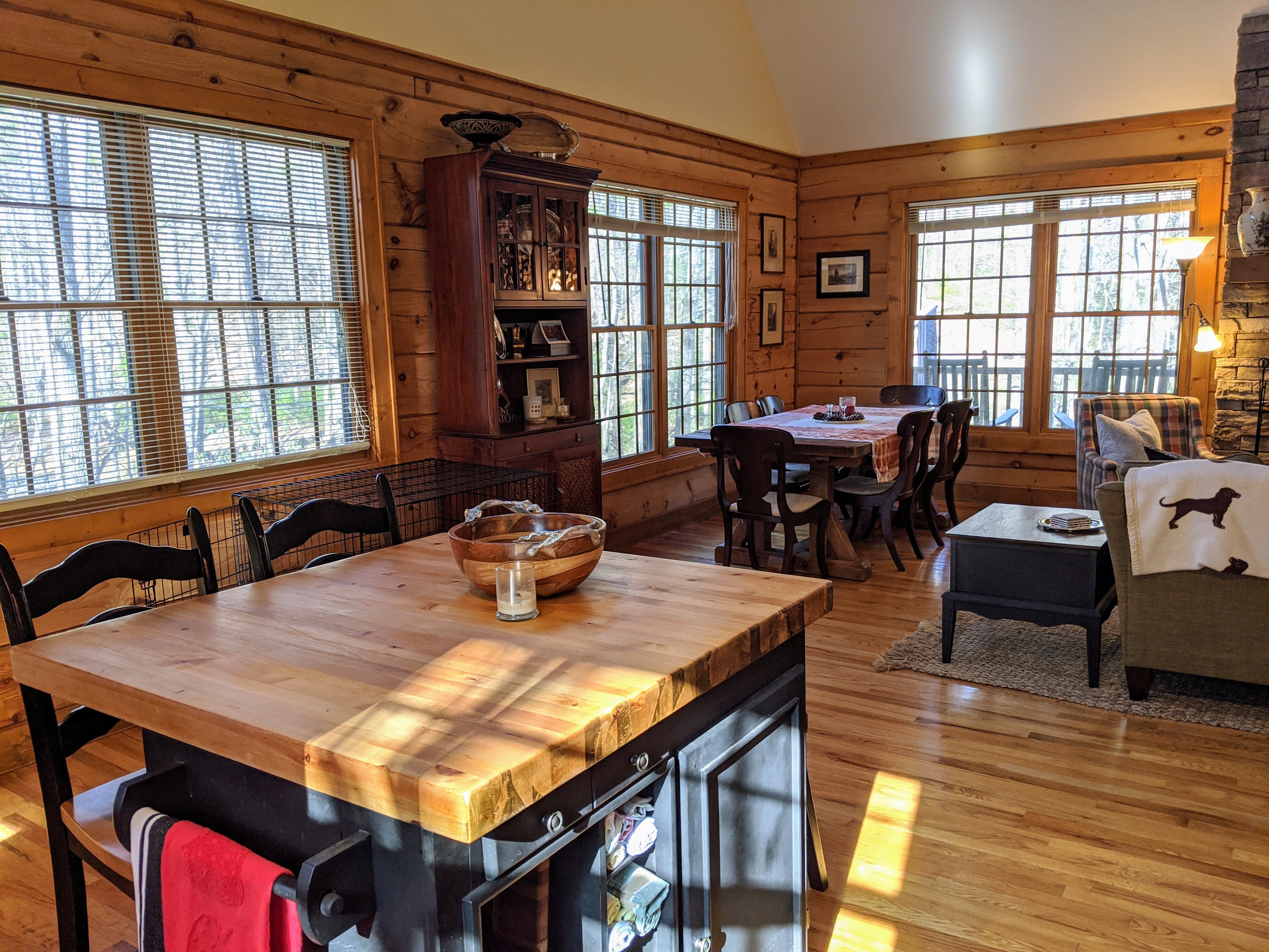 View from kitchen to living