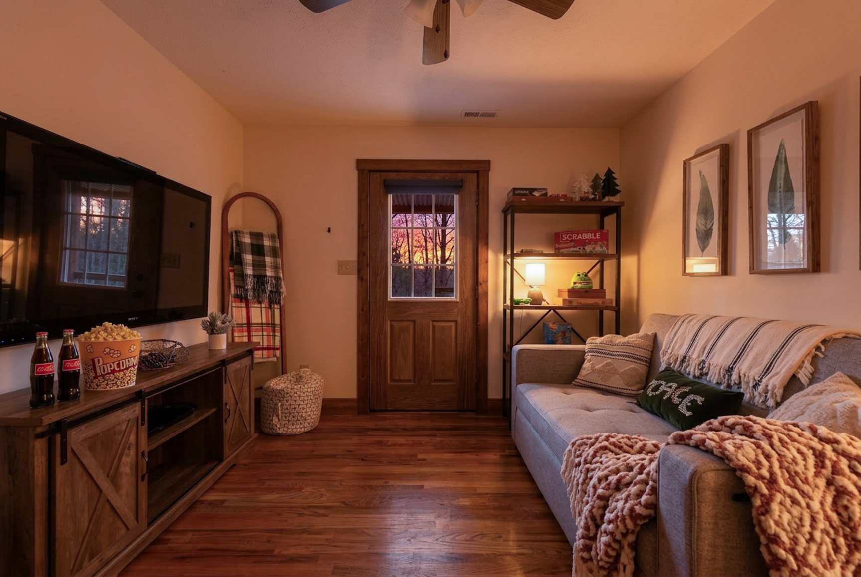 TV area in basement