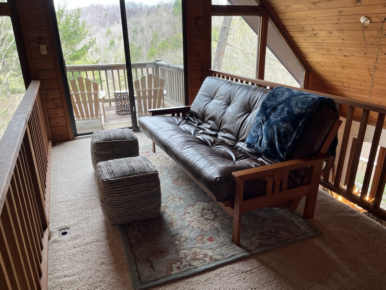 Full Futon on Loft open area upstairs next to master bedroom