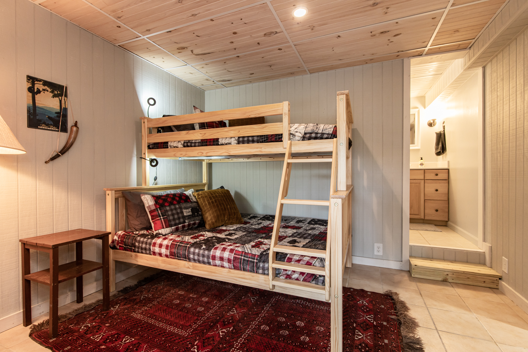 Basement bedroom bunks Twin over Full