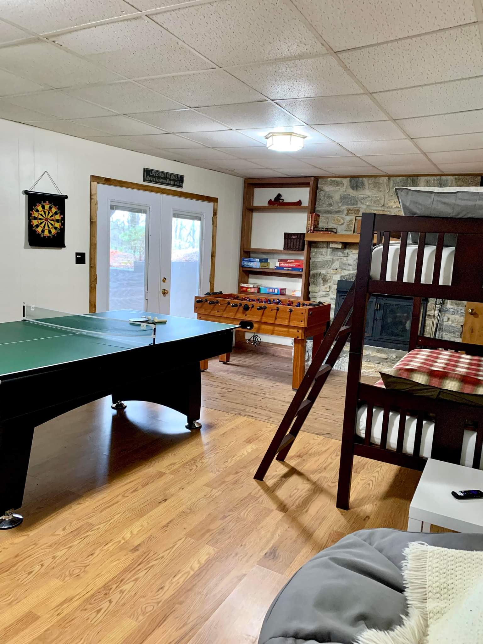 Basement Bedroom/Game Room 2 twin bunks