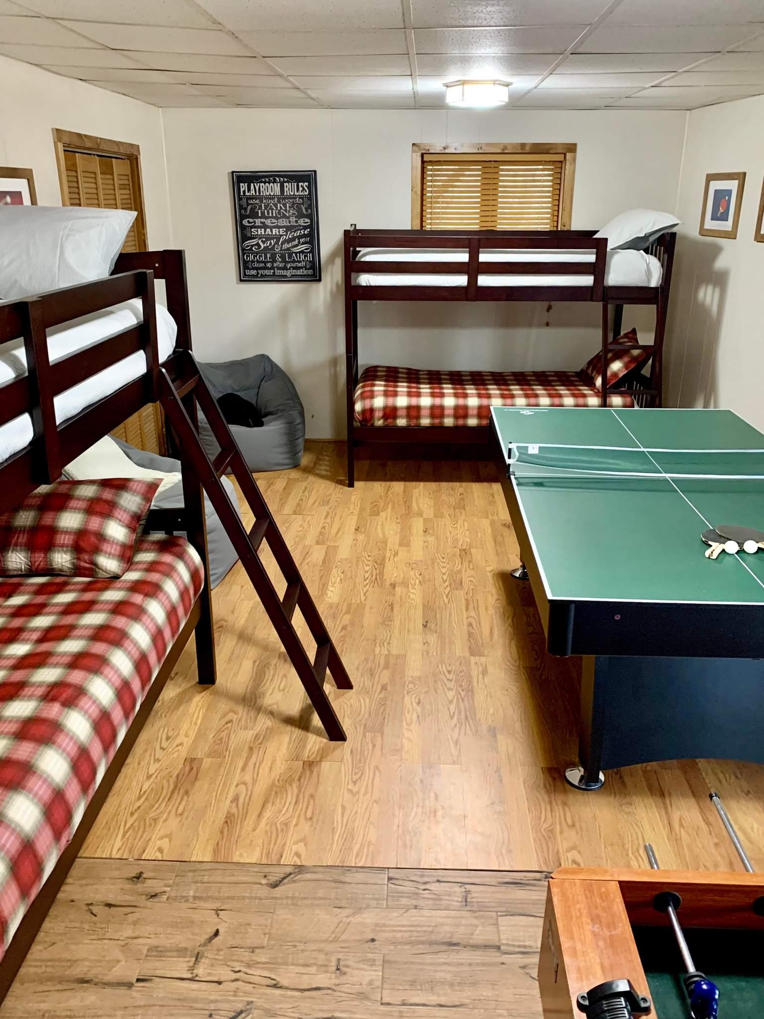 Basement Bedroom/Game Room 2 twin bunks