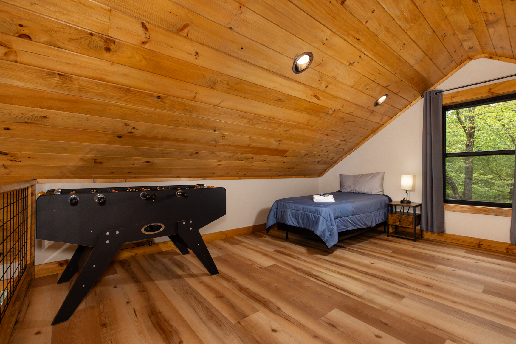 Loft area with fooseball table