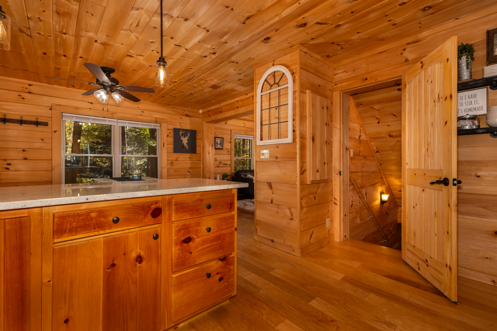 Stairs to basement level